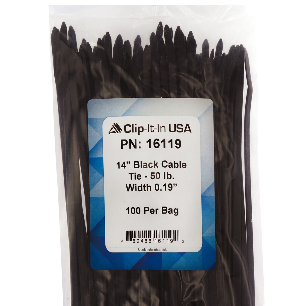 14in Cable Ties Black (100pk)