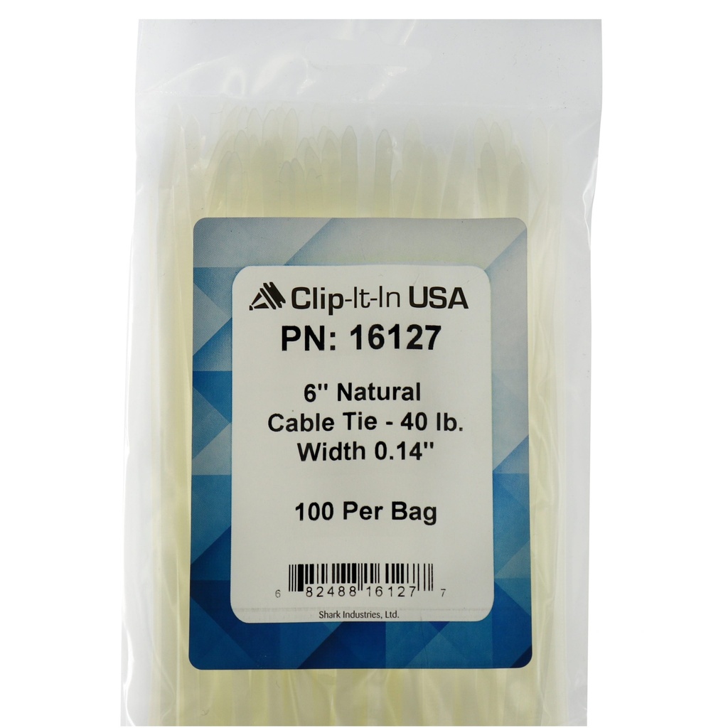 6" Natural Cable Tie - 100 PK