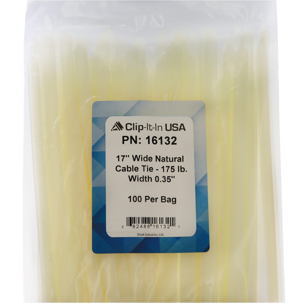 17" Natural Cable Ties - Wide - 100 PK